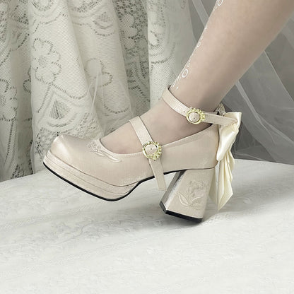 Elegant Bow Flower Shoes SE23494