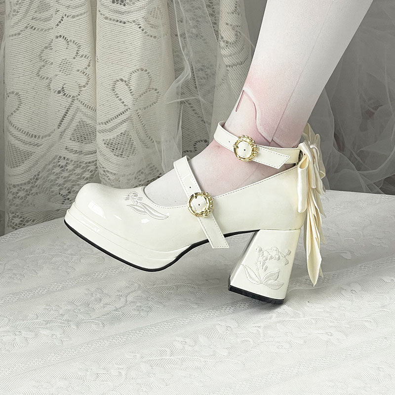 Elegant Bow Flower Shoes SE23494