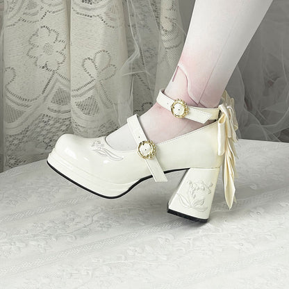 Elegant Bow Flower Shoes SE23494