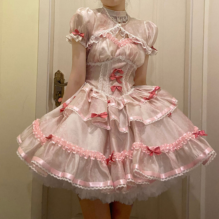 Lolita Bow Ruffle Skirt Dress SD00526