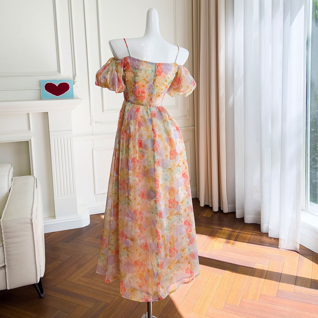 Elegant Chiffon Print Flower Dress SE22835
