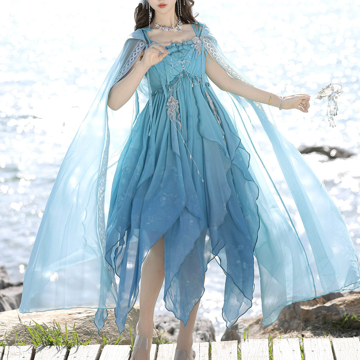 Elegant Fairy Cape Dress SE2375