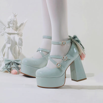Elegant Flower Bow Heels Shoes SE23816