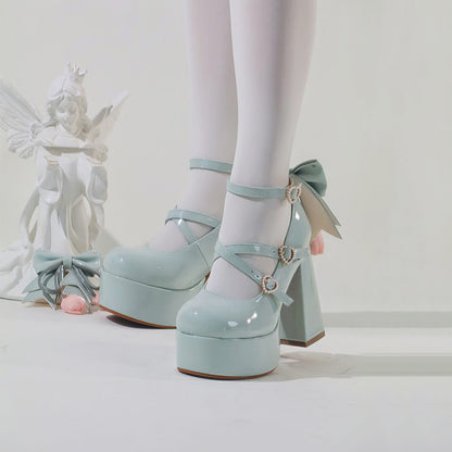 Elegant Flower Bow Heels Shoes SE23816