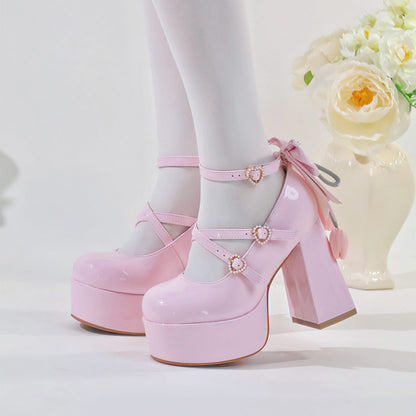 Elegant Flower Bow Heels Shoes SE23816