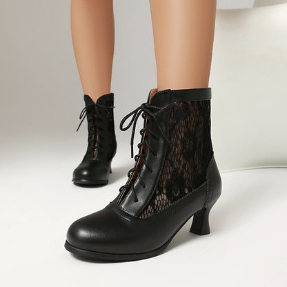 Elegant Lace Floral Short Boots SE23870