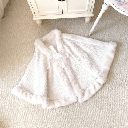 Elegant Plush Bow Cape SE23820