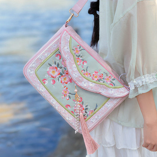 Embroidered Flower Tassel Shoulder Bag SE23669