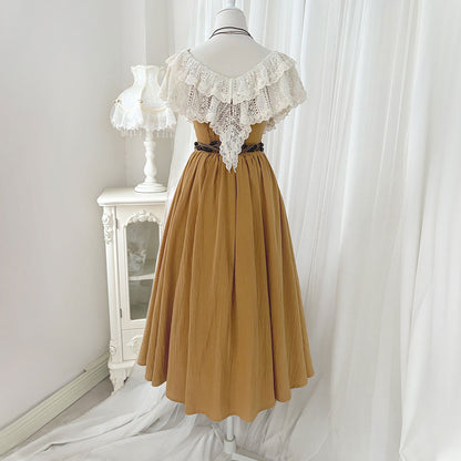 Embroidered Flower Yellow Dress Set SE23218