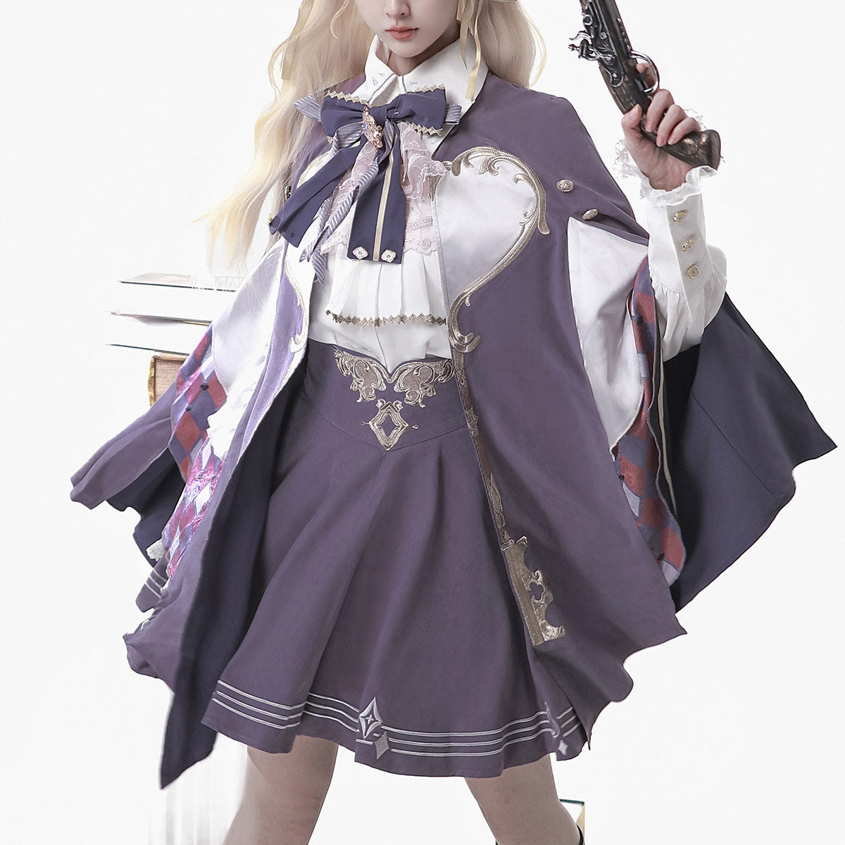 Embroidery Bow Purple Lolita Set SE23843