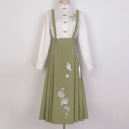 Floral Blouse Skirt Hanfu Set SE22705