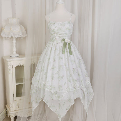 Floral Bow Irregular Dress Set SE23152