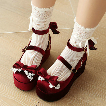 Floral Bow Platform Shoes SE23159