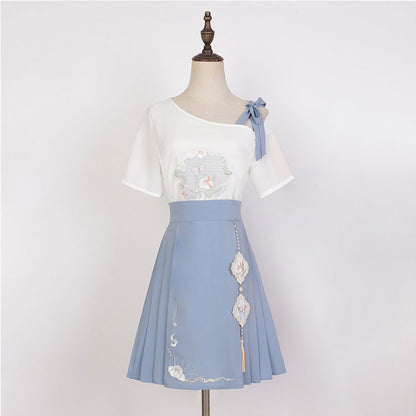Floral Butterfly Skirt Top Set SE22736