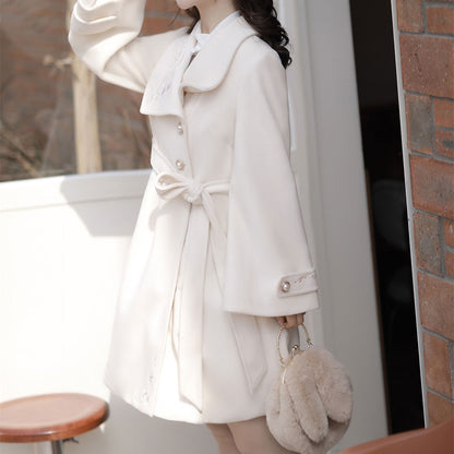 Floral Embroidered Woolen Coat SE22957