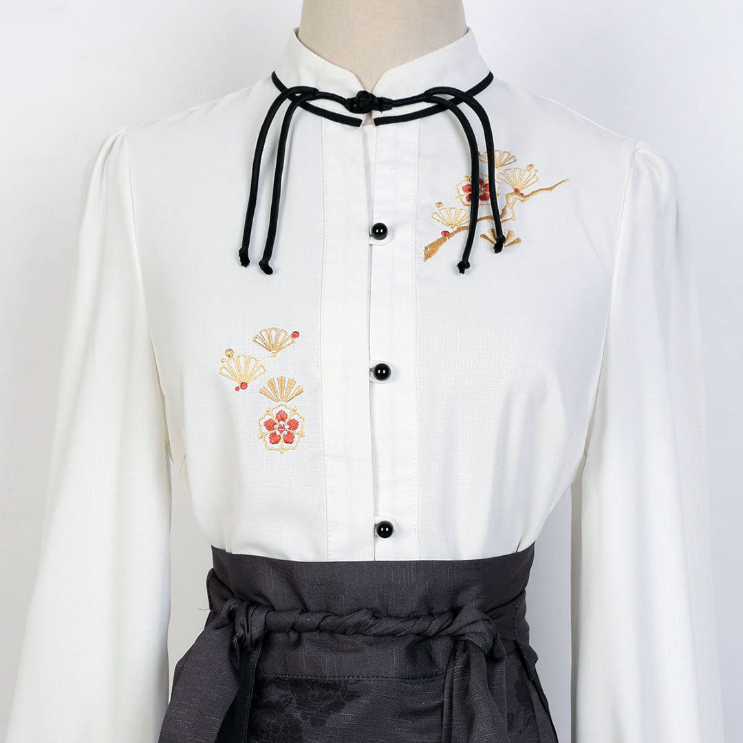 Floral Shirt Butterfly Skirt Set SE22963