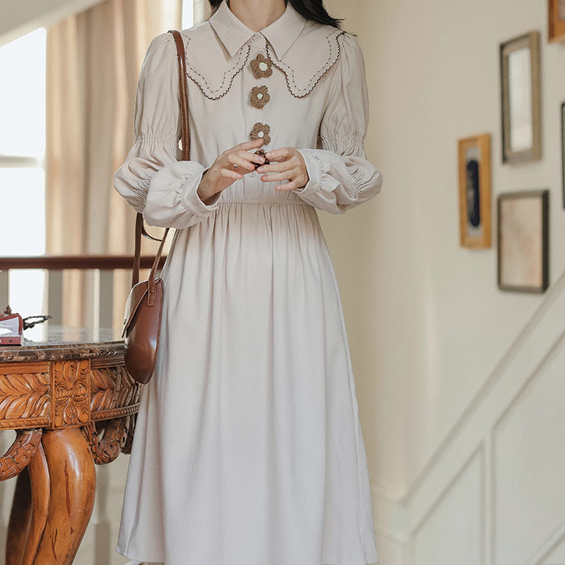 Flower-decorated Elegant Dress SE23727