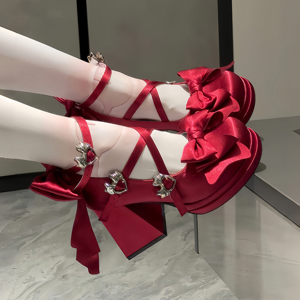 Flower Bow Chunk Shoes SE23742