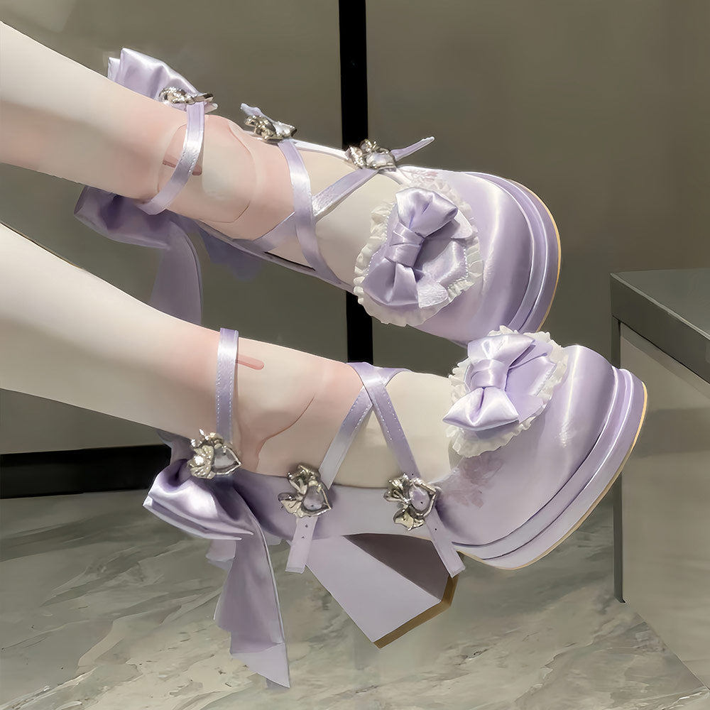 Flower Bow Chunk Shoes SE23742