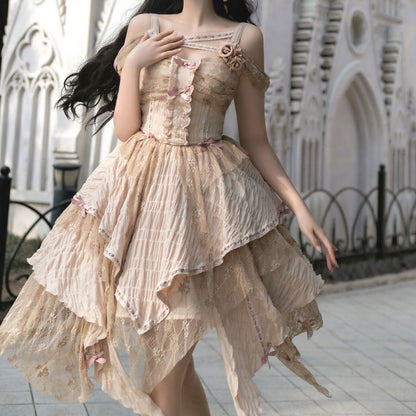 Flower Bow Irregular Dress SE23439