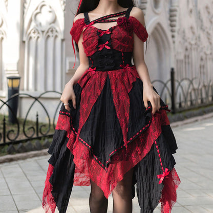 Flower Bow Irregular Dress SE23439