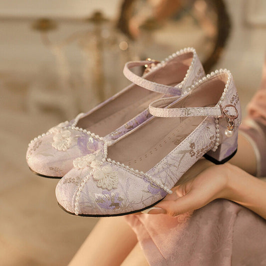 Flower Hanfu Heels Shoes SE23109