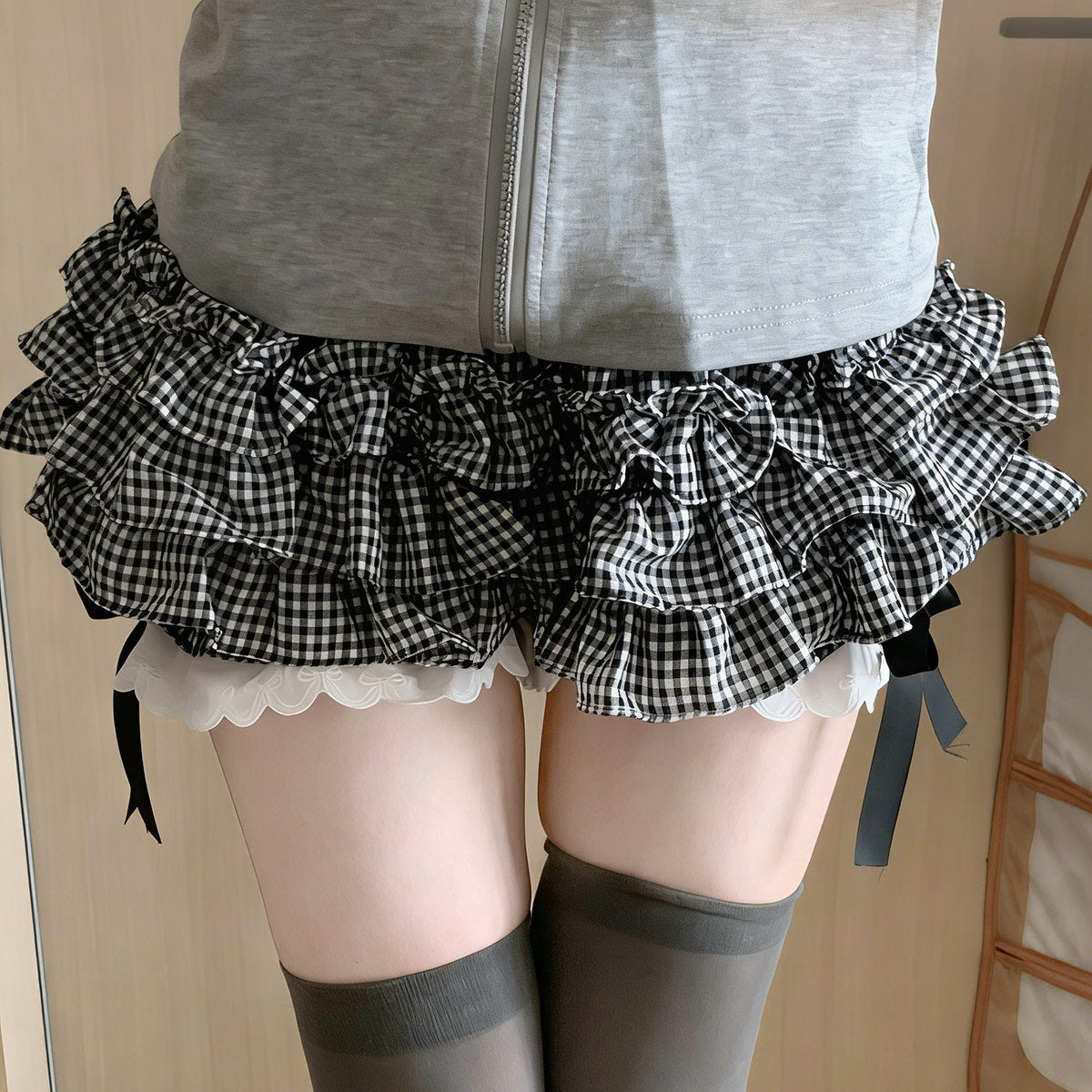 Gingham Ruffle Bloomers Skirt SE23922