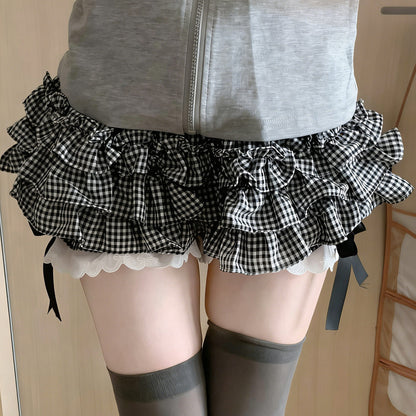 Gingham Ruffle Bloomers Skirt SE23922