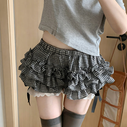 Gingham Ruffle Bloomers Skirt SE23922