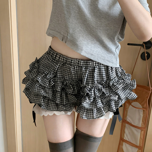 Gingham Ruffle Bloomers Skirt SE23922