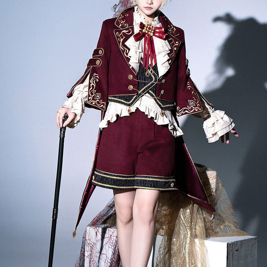Gothic Vintage Royalty Wine Red Lolita Costume SE23886