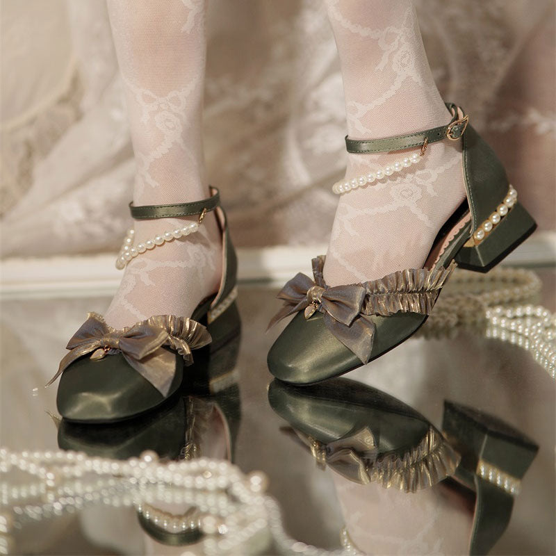 Green Bow Lolita Shoes SE22849