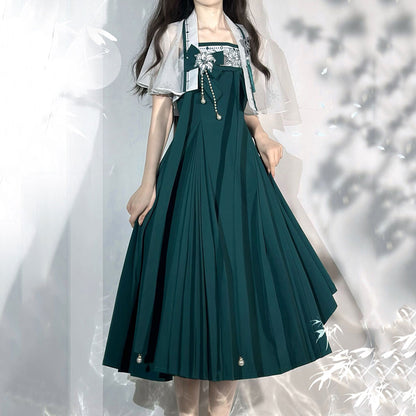 Green Flower Hanfu Dress Set SE22809