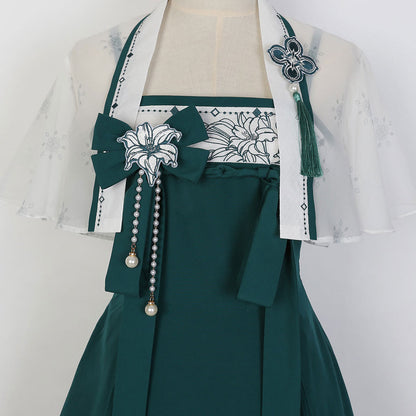 Green Flower Hanfu Dress Set SE22809