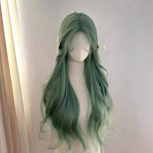 Green Long Curly Wigs SE23186