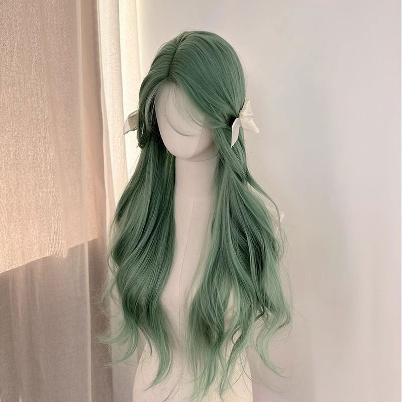 Green Long Curly Wigs SE23186