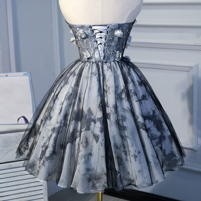 Grey Flower Lace Dress SE22882