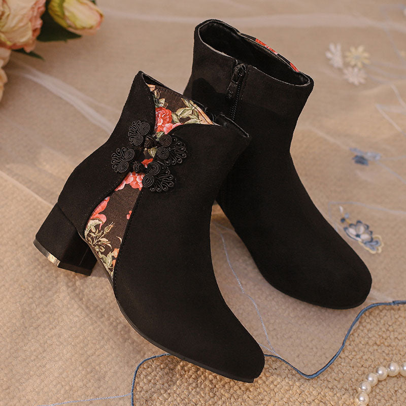 Hanfu Flower Ankle Boots SE22925