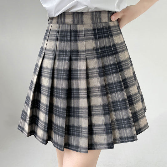 High Waist Plaid Pleated Skirt SE23092