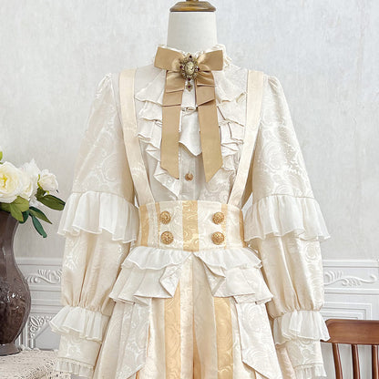 Japanese Bow Shirt Overalls Set SE23567