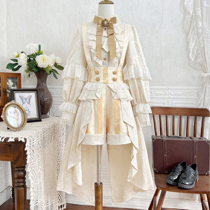 Japanese Bow Shirt Overalls Set SE23567