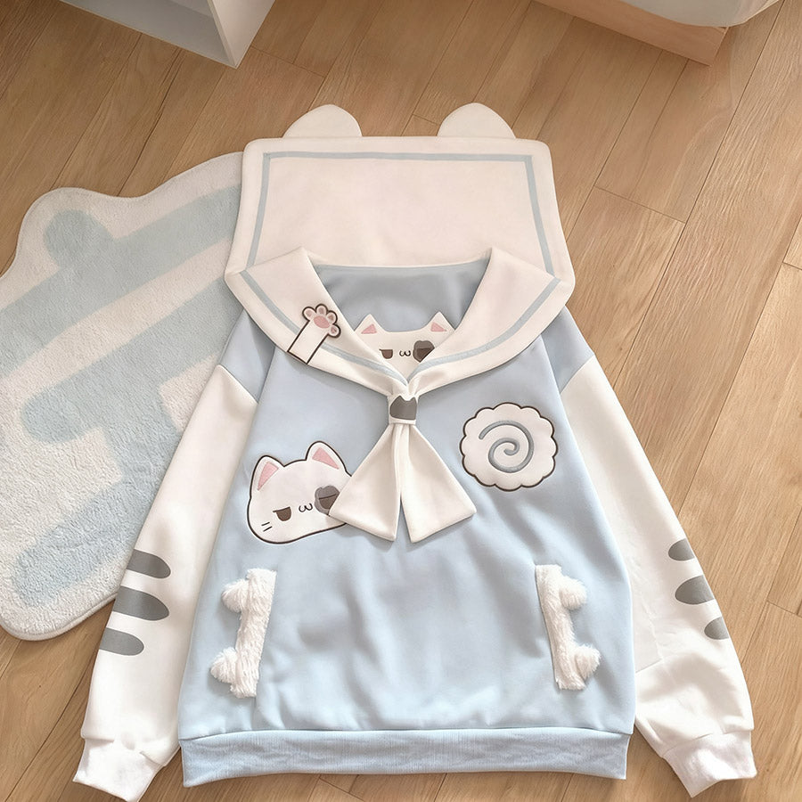 Japanese Navy Cat Ear Sweatshirt SE23778