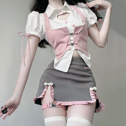 Jk uniform Shirt Skirt Set SE22691