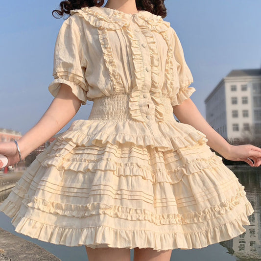 Kawaii Bow Shirt Skirt Set SE22695
