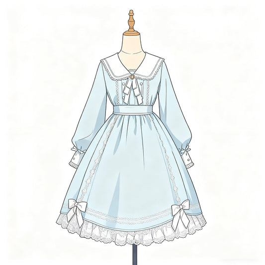 Kawaii Lolita Lace Bow Dress SE23753