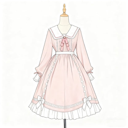 Kawaii Lolita Lace Bow Dress SE23753