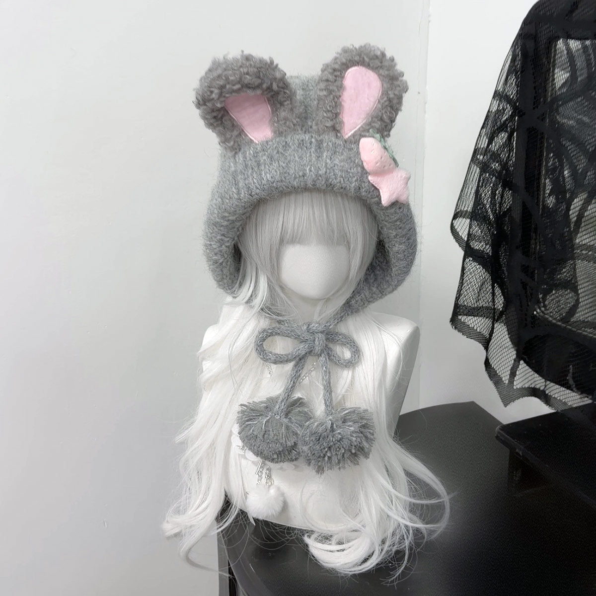 Knitted Rabbit Ear Hat SE23909
