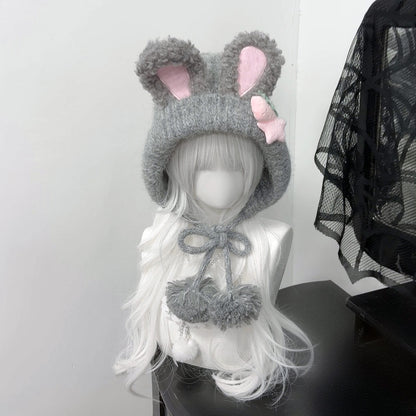 Knitted Rabbit Ear Hat SE23909