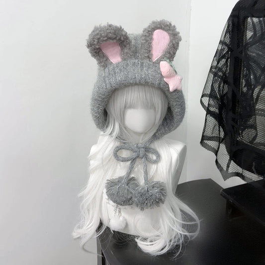 Knitted Rabbit Ear Hat SE23909