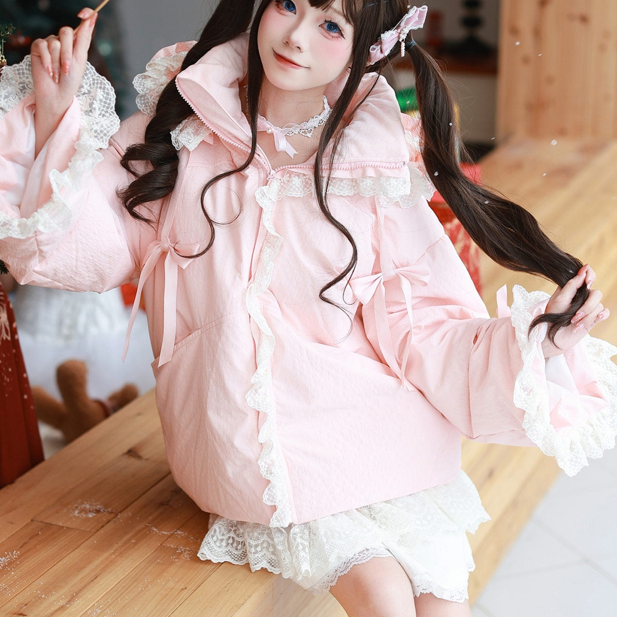 Lace Bow Down Jacket SE23853